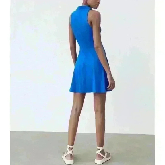 Zara Lapel Collar Rib Dress M - Picture 10 of 10